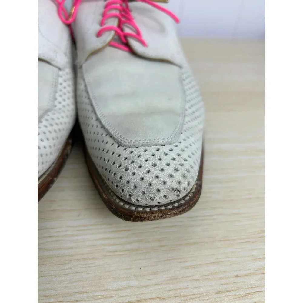 VTG Peal & Co‎ Brooks Brothers Men Dress Shoes 9D White Wingtip Oxfords Leather